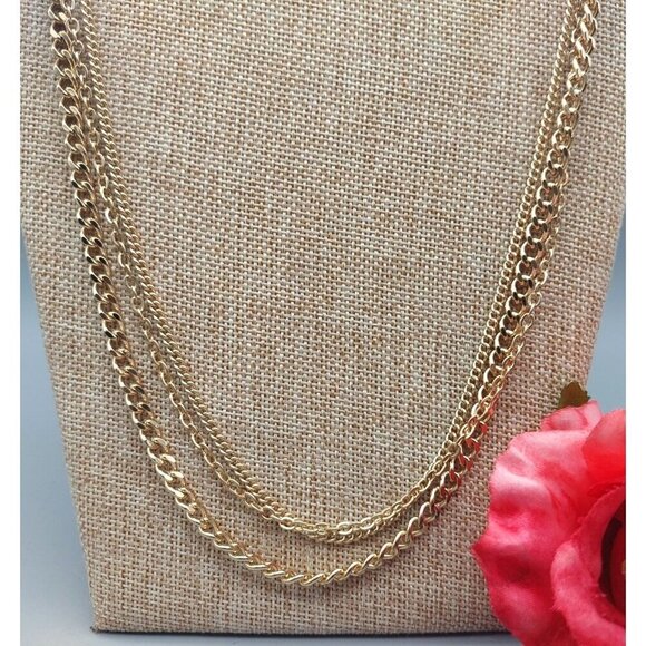 Premier Designs Gold Tone Multi Chain & Blue AB Wash Beaded Convertible Necklace - Picture 8 of 12